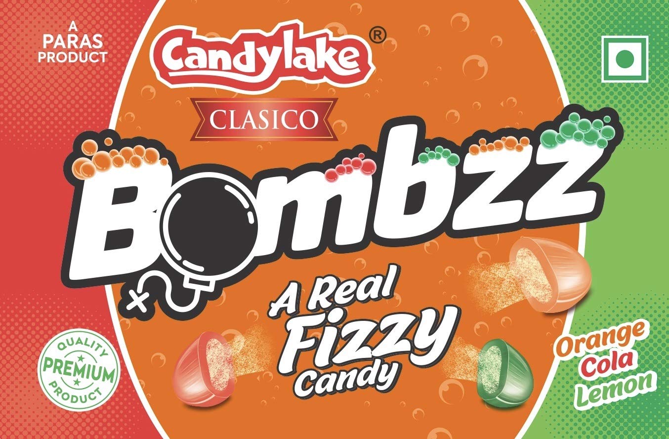 Candylake Clasico Bombzz Candy (Orange Cola Lemon Flavor) 100 PC